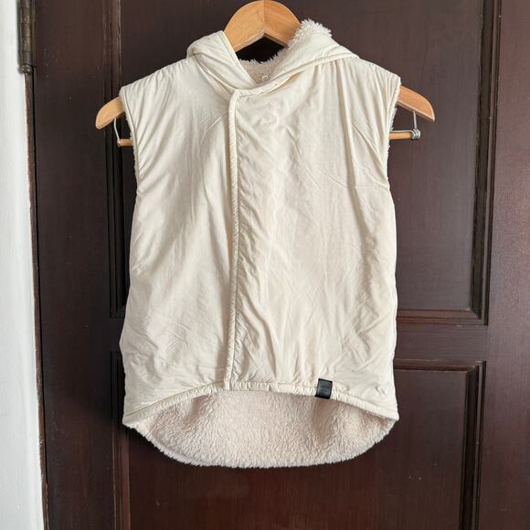 OMAMIMINI Los Angeles | Cream Drop tail Sherpa Lined Hooded Vest Jacket | 8 - Picture 1 of 4